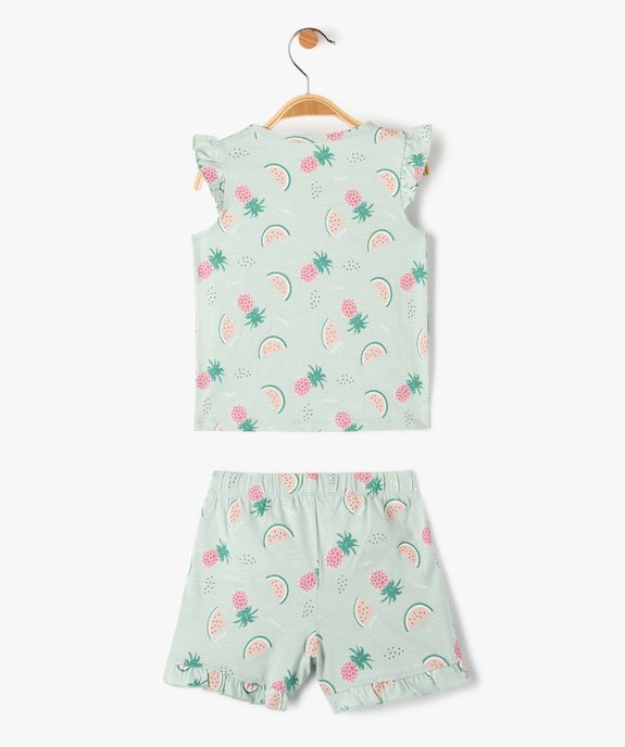 Pyjashort bébé fille 2 pièces à motif fruits vue3 - GEMO(BB COUCHE) - GEMO