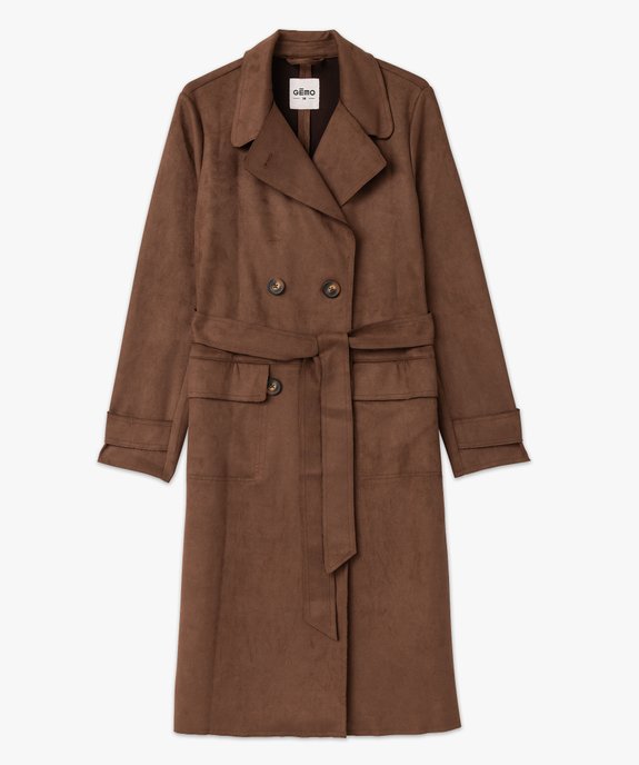 Imperméable long en suédine femme vue4 - GEMO(FEMME PAP) - GEMO