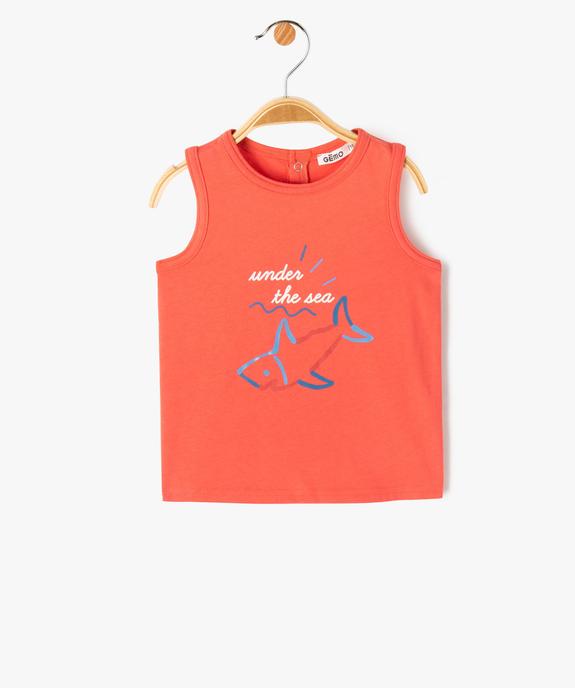 Débardeur en coton avec broderie bébé garçon vue1 - GEMO(BEBE DEBT) - GEMO