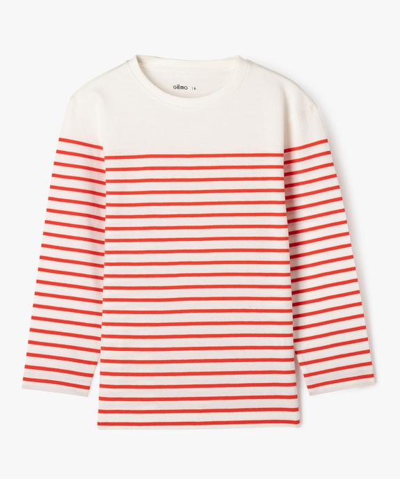 T-shirt manches longues rayé garçon vue1 - GEMO (ENFANT) - GEMO