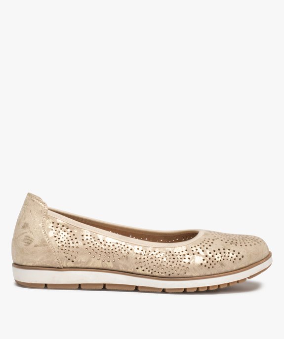 Ballerines femme à semelle contrastante et perforations vue1 - GEMO(URBAIN) - GEMO