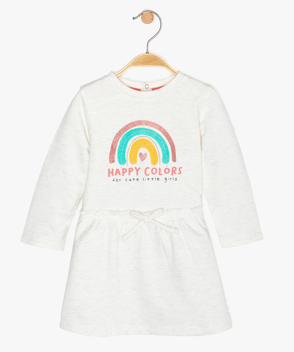 Robe bébé fille matière sweat à manches longues vue1 - GEMO(BEBE DEBT) - GEMO