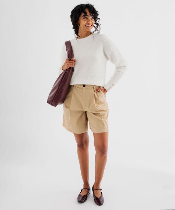 Pull col rond en maille bouclette femme vue4 - GEMO(FEMME PAP) - GEMO