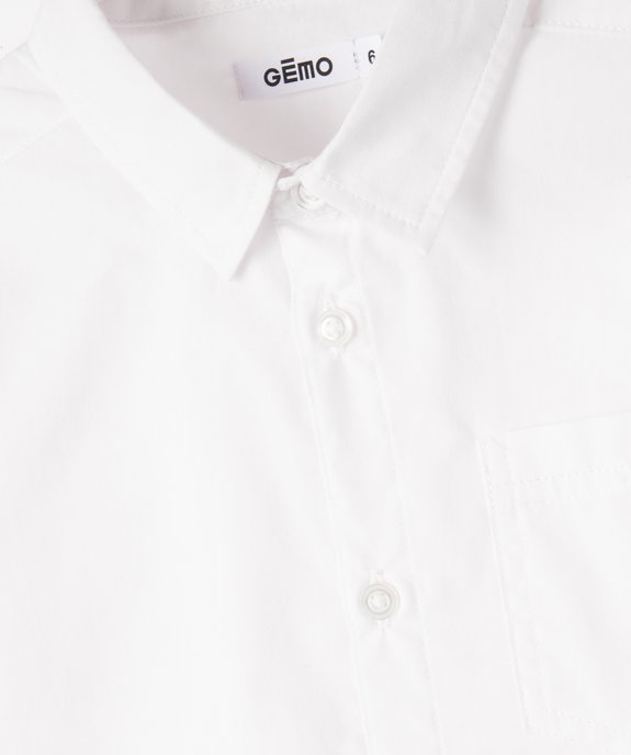 Chemise unie à manches longues garçon vue2 - GEMO 4G GARCON - GEMO