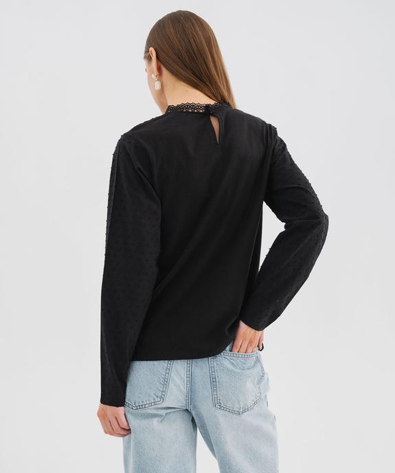 Blouse en coton avec décolleté en dentelle femme vue4 - GEMO(FEMME PAP) - GEMO