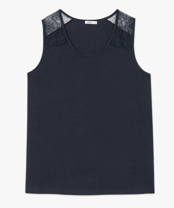 Débardeur femme avec dentelle aux épaules vue4 - GEMO (G TAILLE) - GEMO