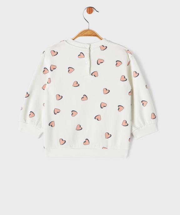 Sweat molletonné avec motifs bébé fille vue4 - GEMO 4G BEBE - GEMO