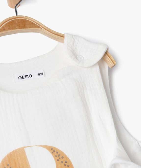 Gigoteuse bébé en gaze de coton imprimée vue2 - GEMO(BB COUCHE) - GEMO