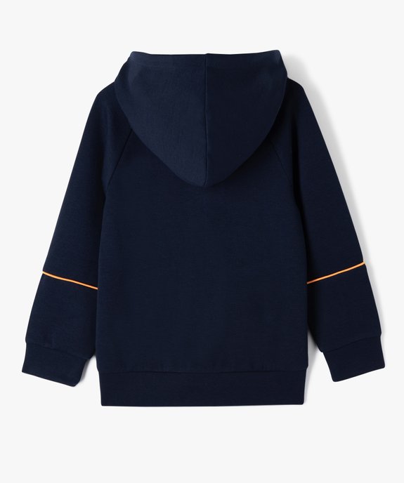 Sweat à capuche zippé en maille fine  garçon vue4 - GEMO (ENFANT) - GEMO