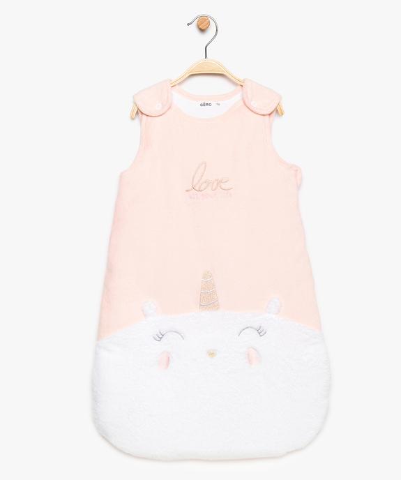 Gigoteuse bébé fille d'hiver avec manches amovibles et broderies vue2 - GEMO(BB COUCHE) - GEMO