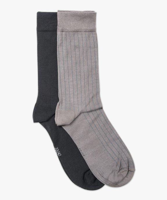 Chaussettes homme hautes en fil d'Écosse (lot de 2) vue1 - GEMO(HOMWR HOM) - GEMO