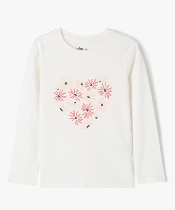 Tee-shirt à manches longues avec motif fleuri fille vue1 - GEMO 4G FILLE - GEMO
