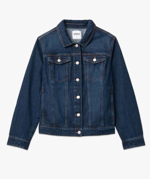 Veste en jean femme grande taille délavage plus responsable vue4 - GEMO 4G GT - GEMO