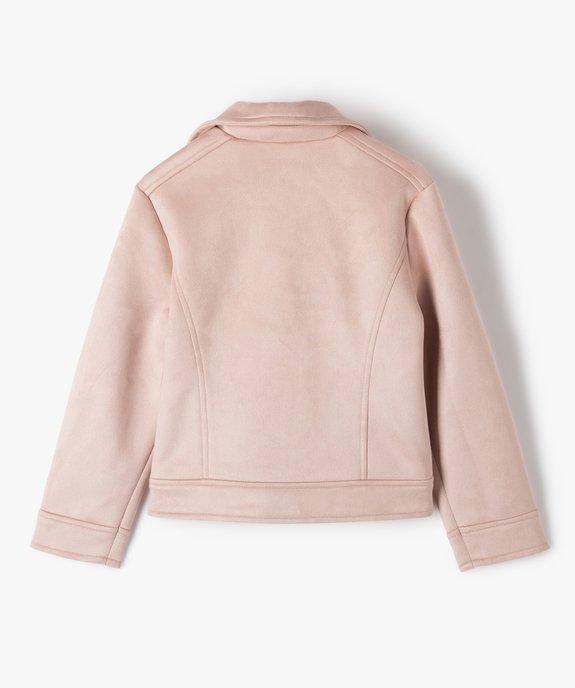 Blouson fille style biker en suédine  vue4 - GEMO (ENFANT) - GEMO
