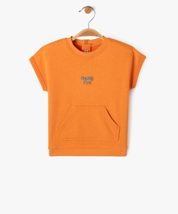 Sweat à manches courtes avec inscription bébé garçon vue1 - GEMO 4G BEBE - GEMO