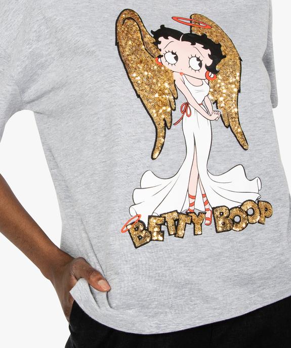 Tee-shirt femme avec motif en sequins brodés – Betty Boop vue2 - BETTY BOOP - GEMO