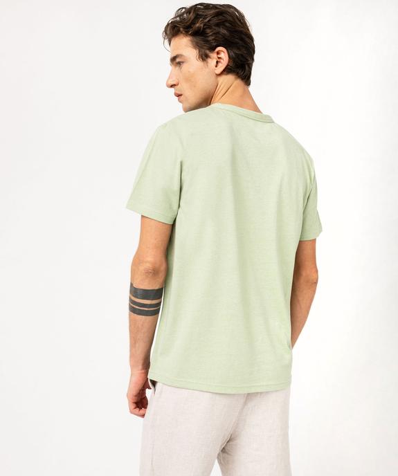Tee-shirt manches courtes col tunisien homme vue3 - GEMO 4G HOMME - GEMO