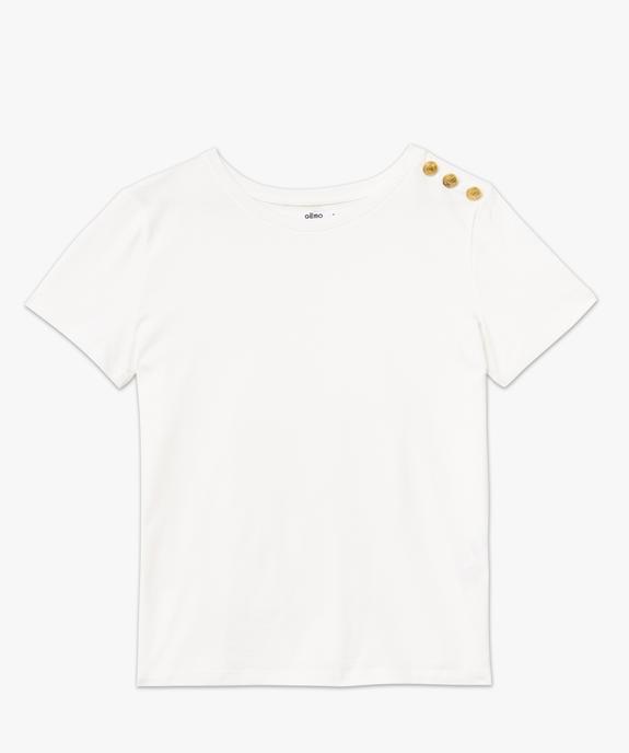 Tee-shirt manches courtes à boutons décoratifs femme vue4 - GEMO(FEMME PAP) - GEMO