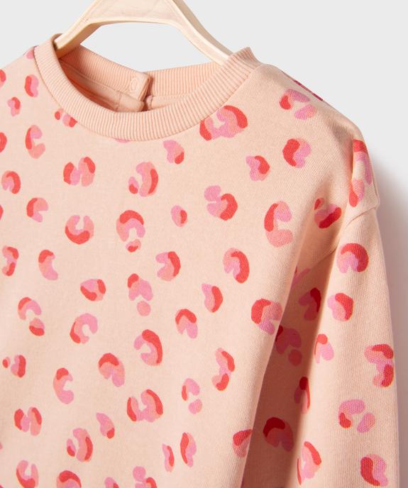 Sweat molletonné bébé fille avec motifs et message vue2 - GEMO 4G BEBE - GEMO