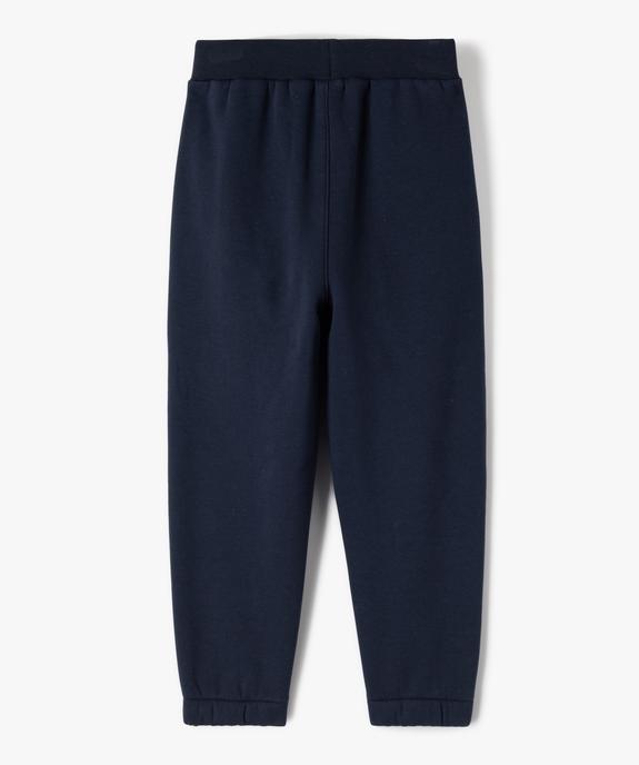 Pantalon de jogging doublé uni garçon vue3 - GEMO (ENFANT) - GEMO
