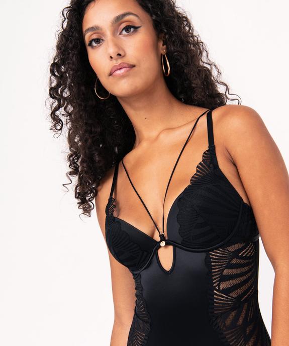 Body en dentelle et microfibre femme vue3 - GEMO(HOMWR FEM) - GEMO
