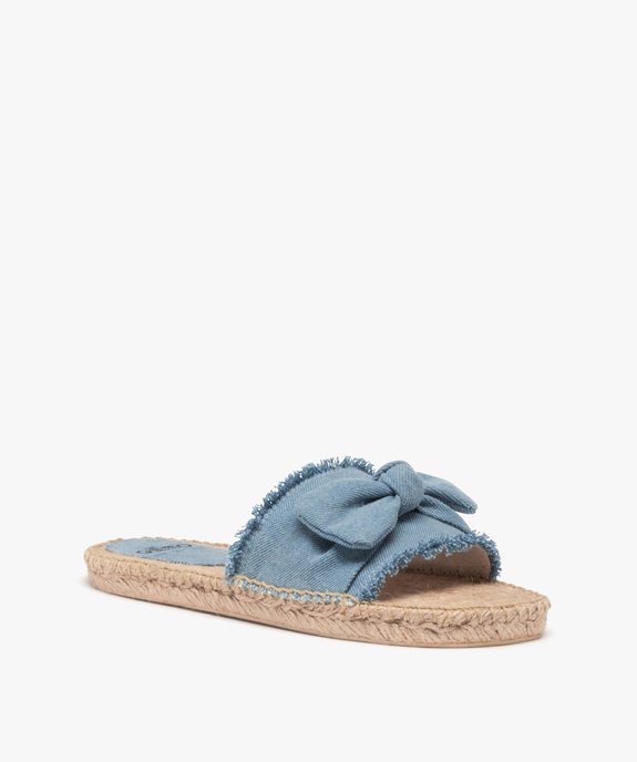 Mules femme plates à semelle en jute et bandeau denim vue2 - GEMO (CASUAL) - GEMO