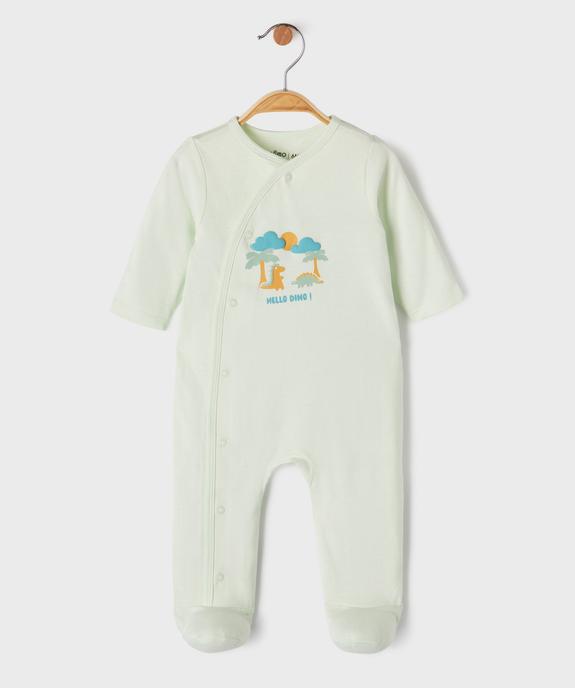 Pyjama en coton ouvert devant motif dinosaures bébé garçon vue1 - GEMO 4G BEBE - GEMO