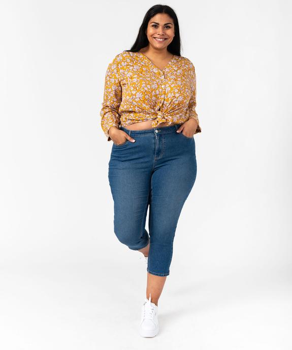 Pantacourt en jean stretch coupe slim taille normale femme grande taille vue5 - GEMO 4G GT - GEMO