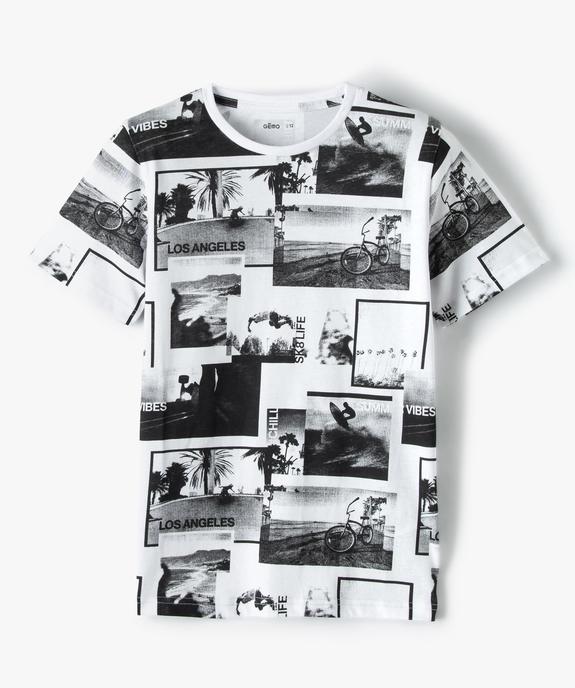 Tee-shirt garçon à manches courtes avec motif skate all over vue1 - GEMO (JUNIOR) - GEMO