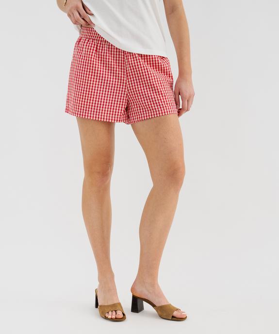 Short ample à motif vichy femme vue1 - GEMO(FEMME PAP) - GEMO