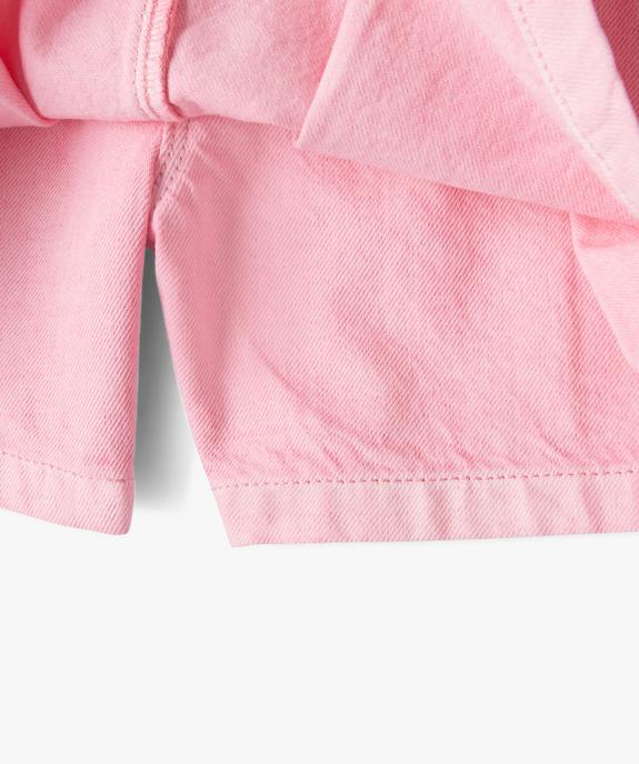 Jupe short en toile denim colorée fille vue5 - GEMO (ENFANT) - GEMO