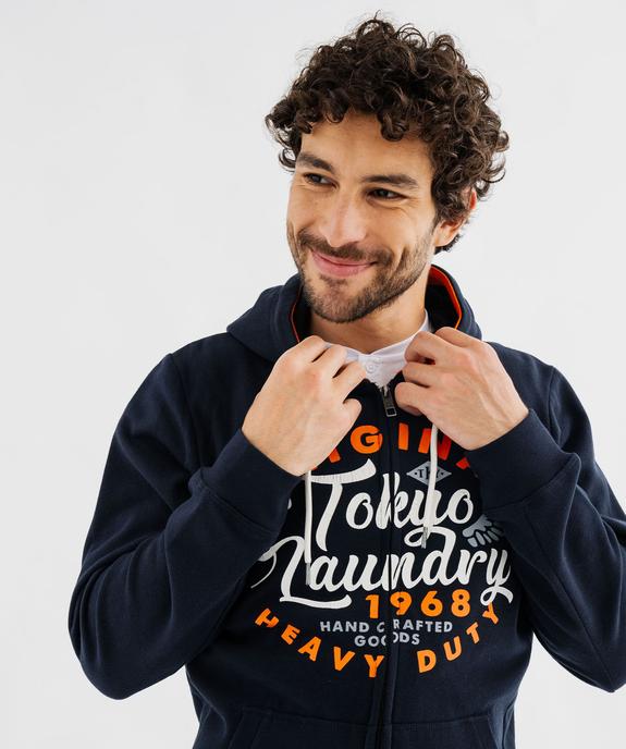 Sweat zippé à capuche avec inscriptions homme - Tokyo Laundry vue2 - TOKYO LAUNDRY - GEMO