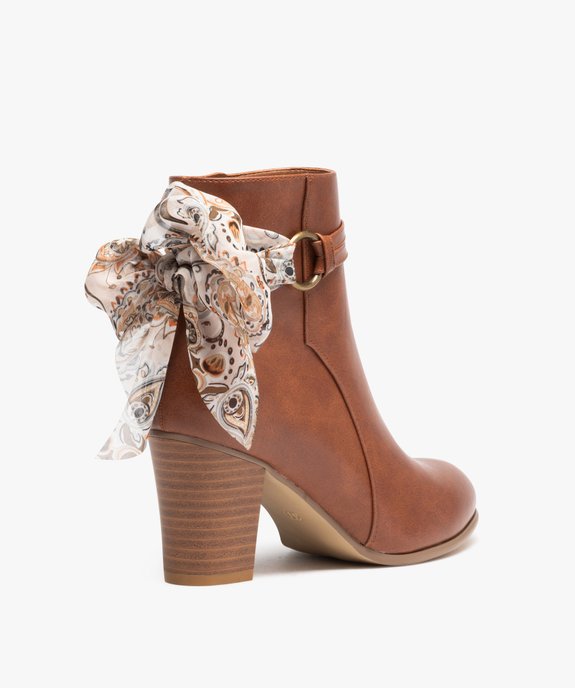 Boots femme à talon avec dessus uni et bride foulard vue4 - GEMO(URBAIN) - GEMO