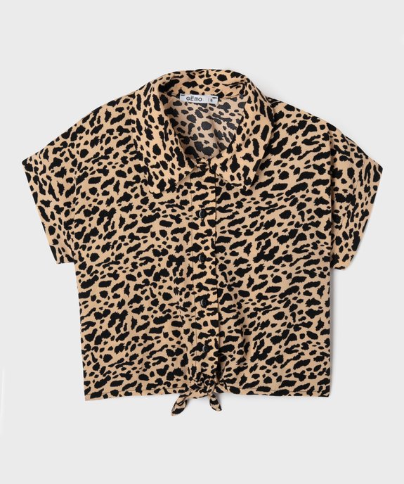 Chemise manches courtes à motifs tachetés fille vue1 - GEMO (ENFANT) - GEMO