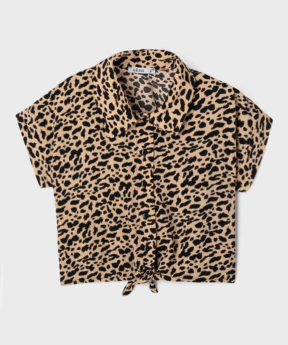Chemise manches courtes à motifs tachetés fille vue1 - GEMO (ENFANT) - GEMO