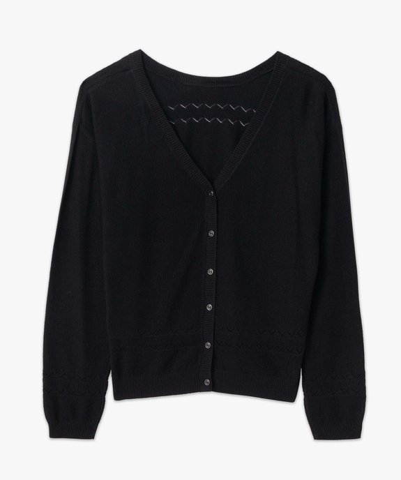 Pull femme avec dos boutonné à col V  vue4 - GEMO(FEMME PAP) - GEMO