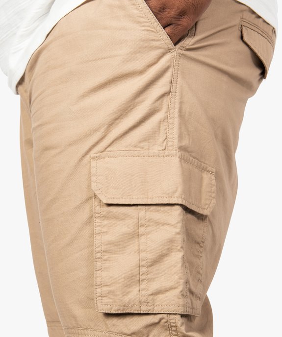 Pantacourt homme en toile multipoches vue2 - GEMO (G TAILLE) - GEMO