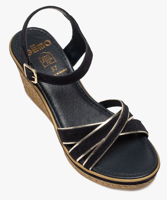 Sandales femme à talon compensé et détails métallisés vue5 - GEMO(URBAIN) - GEMO