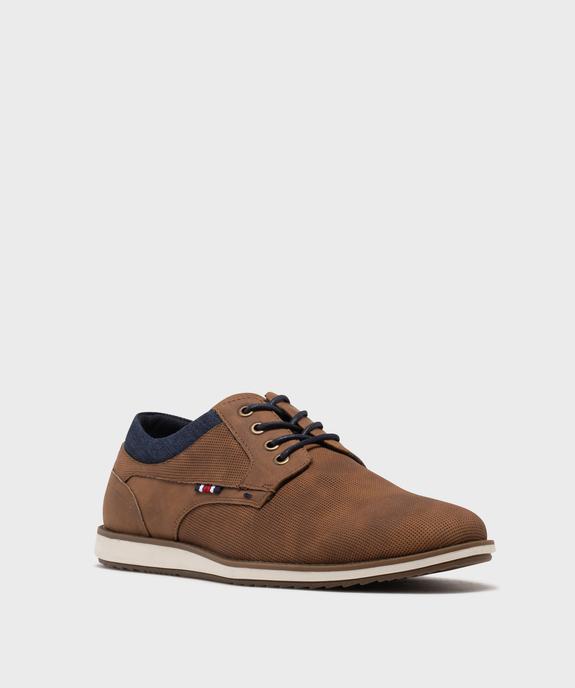Derbies texturées à détail jean semelle sport homme vue2 - MARIO BALDANO - GEMO