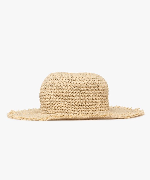 Chapeau forme capeline en paille à franges vue2 - GEMO (ACCESS) - GEMO