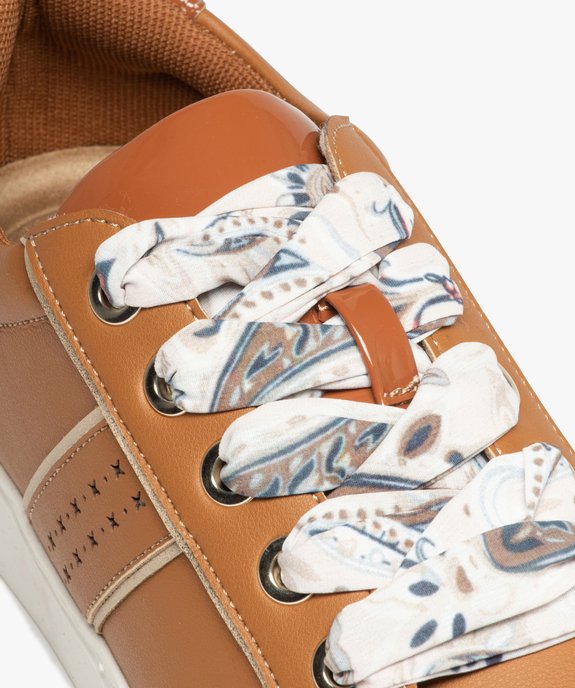 Baskets femme avec touches vernis et lacets foulard  vue6 - GEMO (SPORTSWR) - GEMO