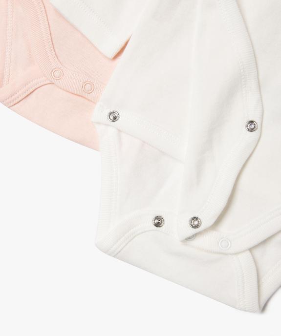 Body manches longues ouverture devant en coton bébé (lot de 3) vue2 - GEMO 4G BEBE - GEMO