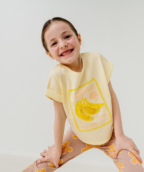 Tee-shirt manches courtes oversize à motifs brodés fille vue1 - GEMO 4G FILLE - GEMO