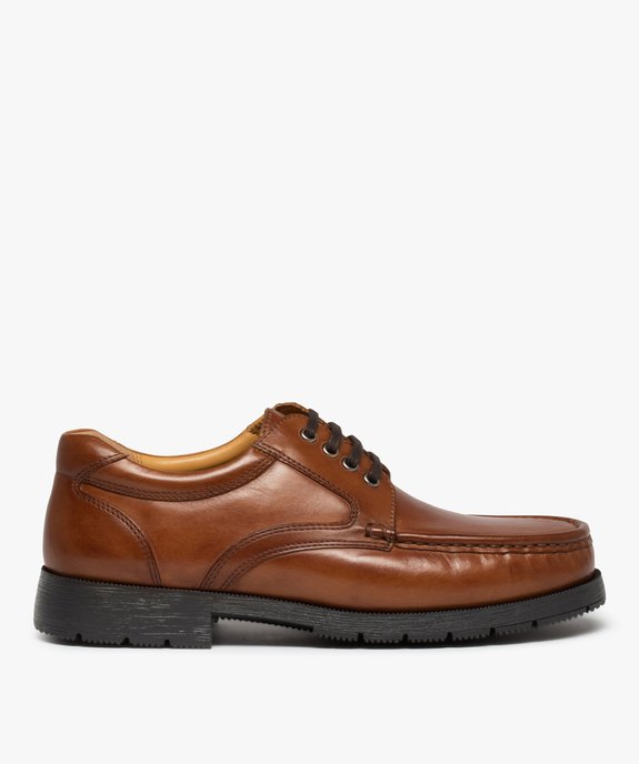 Chaussures bateau homme confort dessus cuir uni vue1 - GEMO (CONFORT) - GEMO
