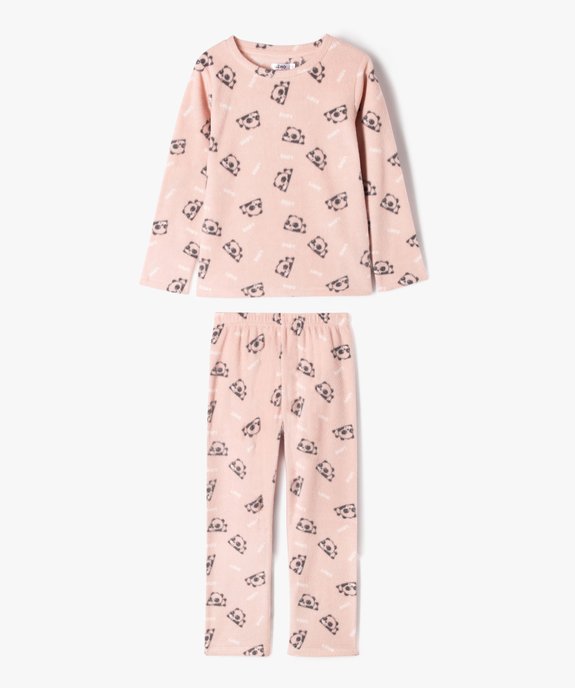 Pyjama 2 pieces en polaire imprimee fille