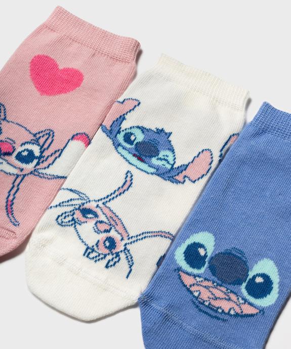 Chaussettes courtes imprimées fille - Stitch (lot de 3) vue2 - LILO & STITCH - GEMO
