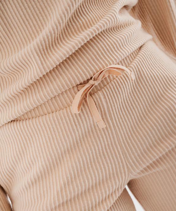 Bas de pyjama large en maille côtelée extra douce femme vue2 - GEMO 4G FEMME - GEMO