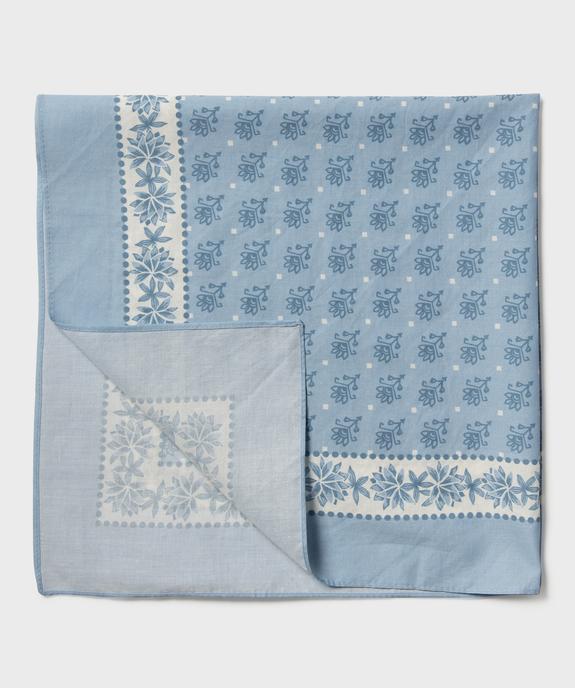 Foulard carré en coton imprimé femme vue2 - GEMO 4G FEMME - GEMO