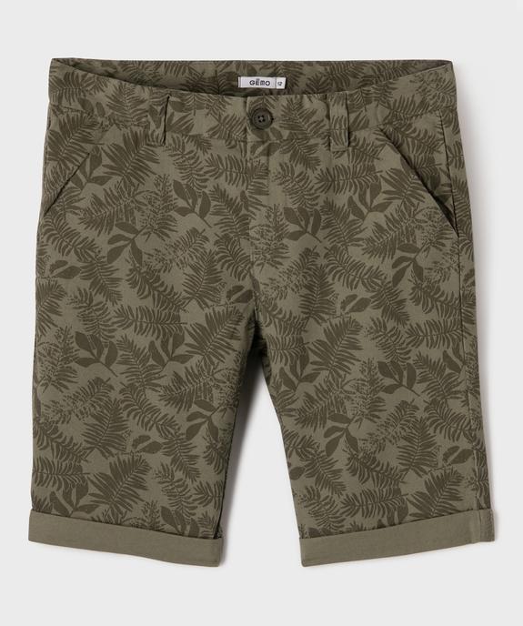 Bermuda coupe chino regular en coton imprimé garçon vue1 - GEMO (JUNIOR) - GEMO