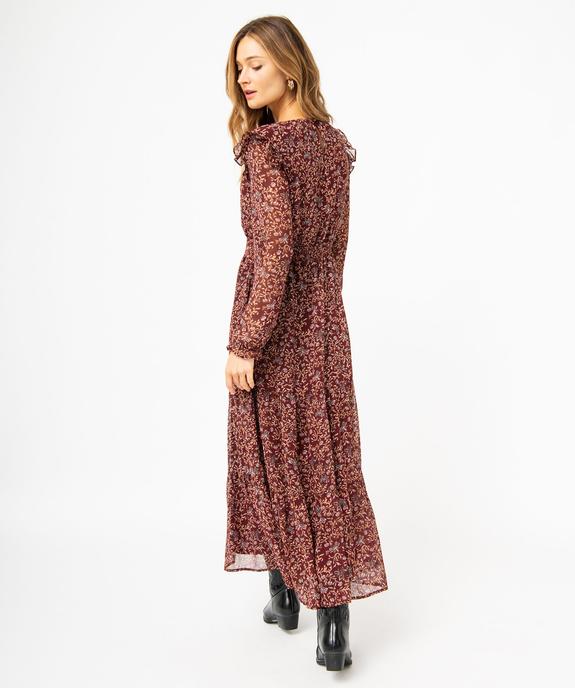 Robe longue à manches longues motif fleuri femme vue3 - GEMO(FEMME PAP) - GEMO